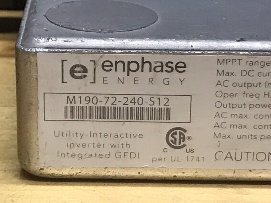 Quantity 1: Enphase Energy M190-72-240-S12 Grid Tie Inverter